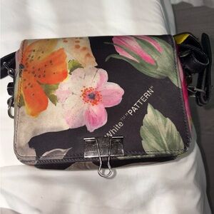 Off-White Black Floral Crossbody Bag